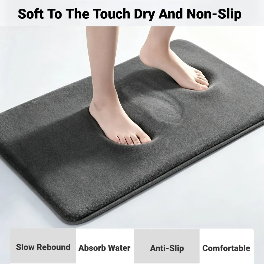 Super Absorbent Coral Velvet Non Slip Bath Floor