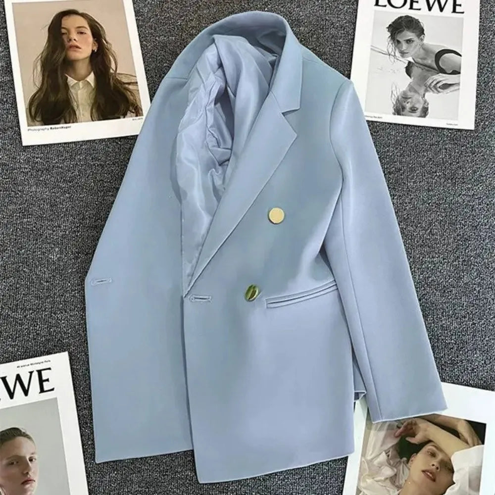 Women's Korean Double Breasted Blazer Jacket