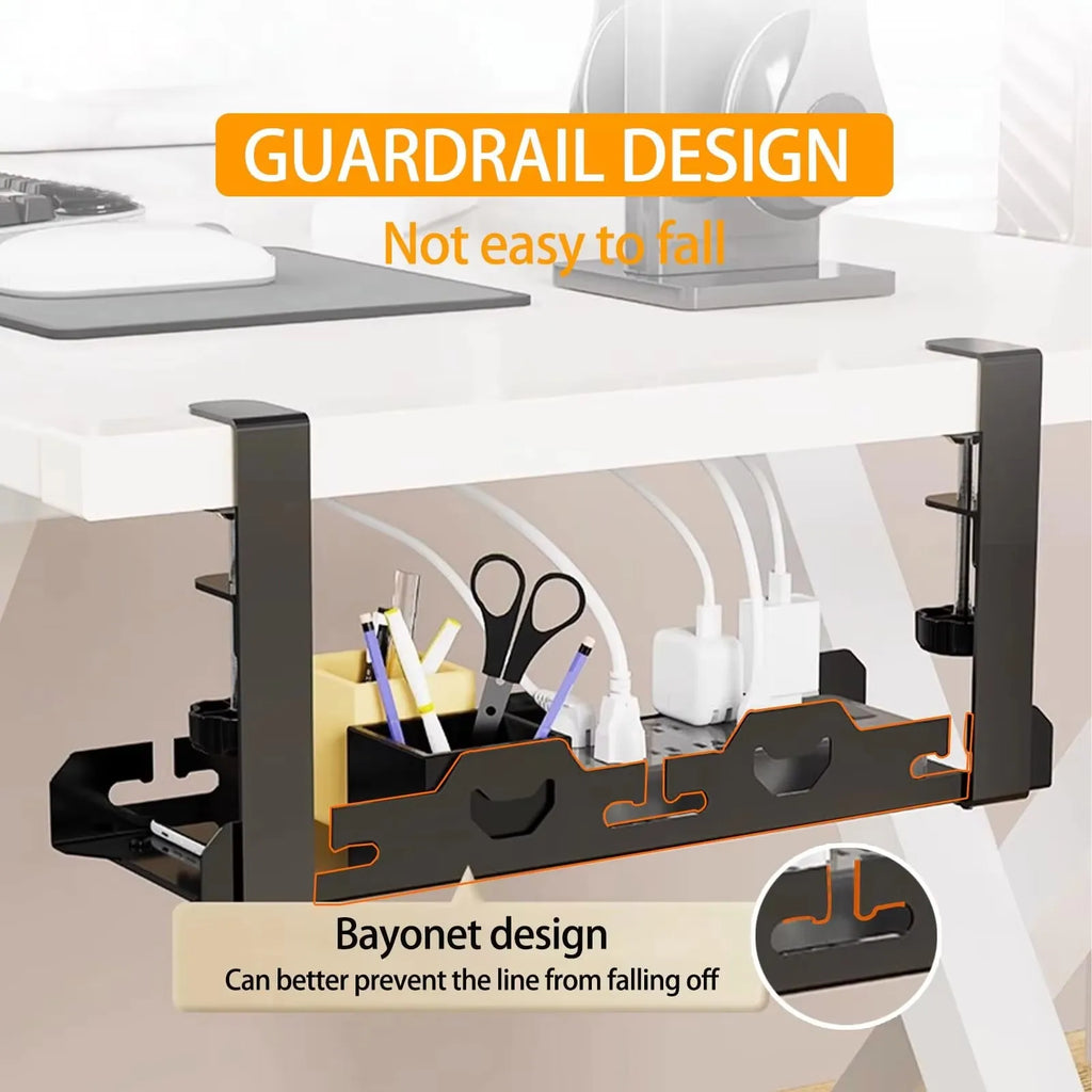 Telescopic Under Table Storage Rack Metal Cable