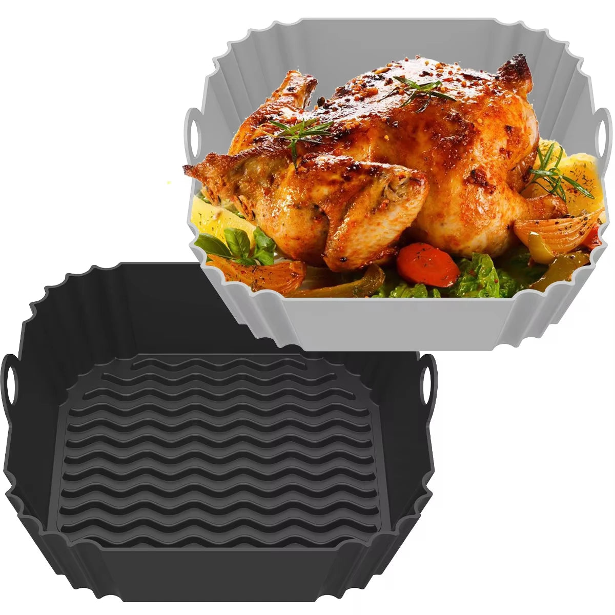 Silicone Air Fryer Pot Tray Food Safe Reusable