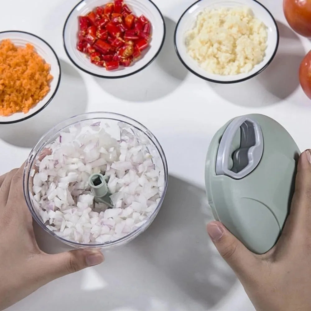 Portable Hand Pull Rope Garlic Mincer Vegetable