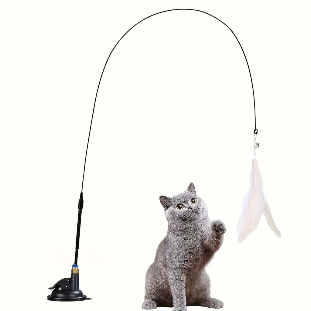 Jouet Teaser pour Chat - Baguette Interactive avec Clochette et Plumes