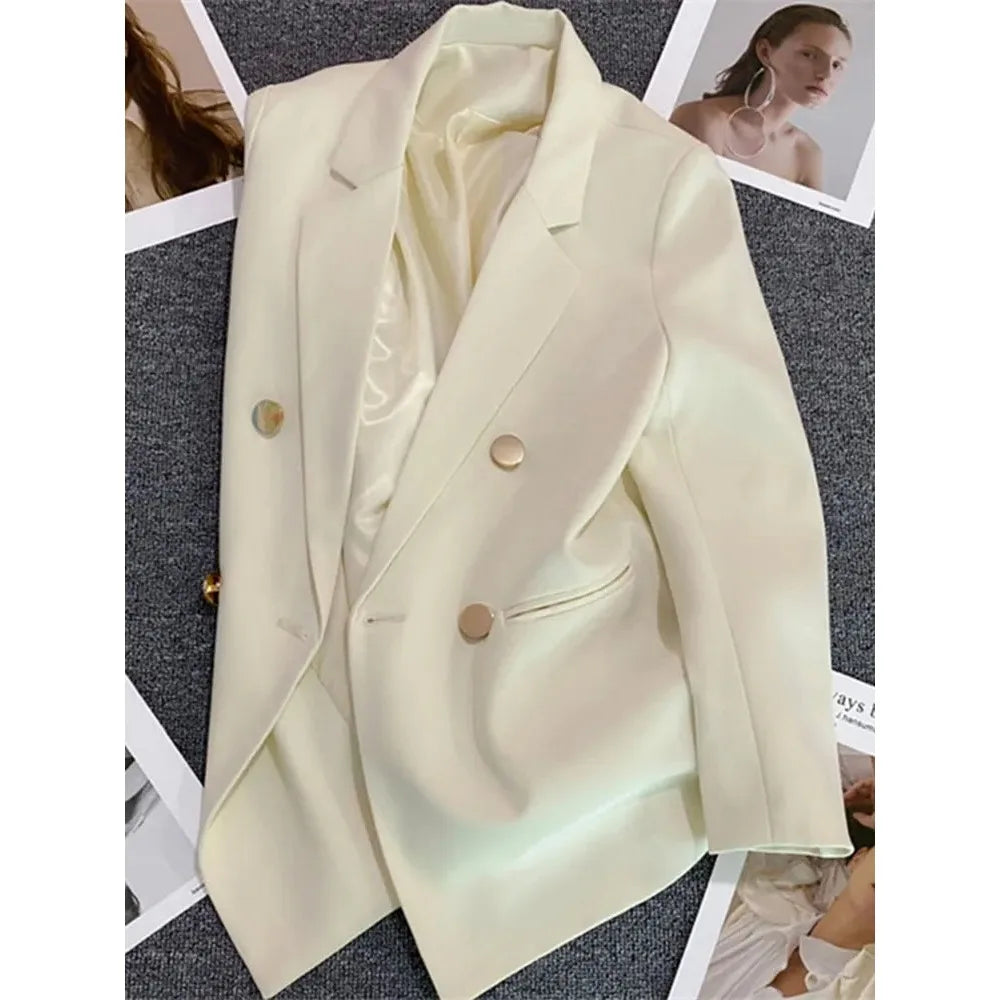 Women's Korean Double Breasted Blazer Jacket