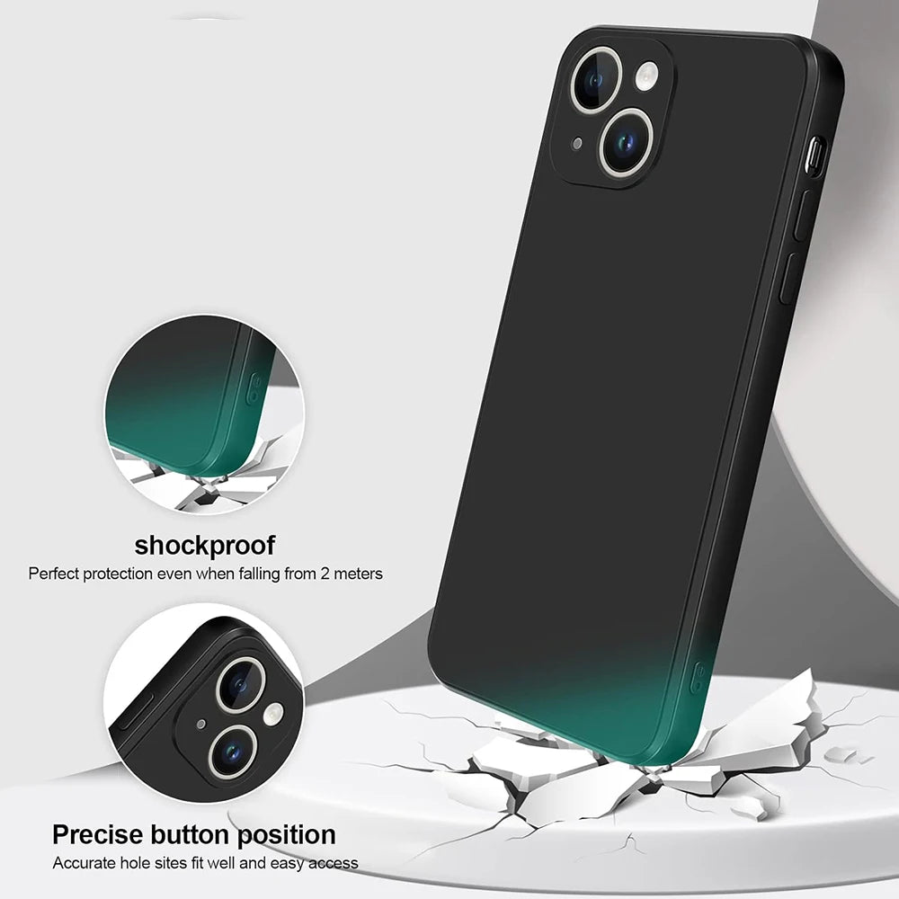 Black Shockproof Silicone TPU Phone Case For