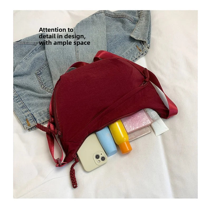 Women'S Simple Solid Color Canvas Dumpling Bag Casual