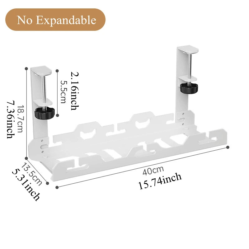 Telescopic Under Table Storage Rack Metal Cable