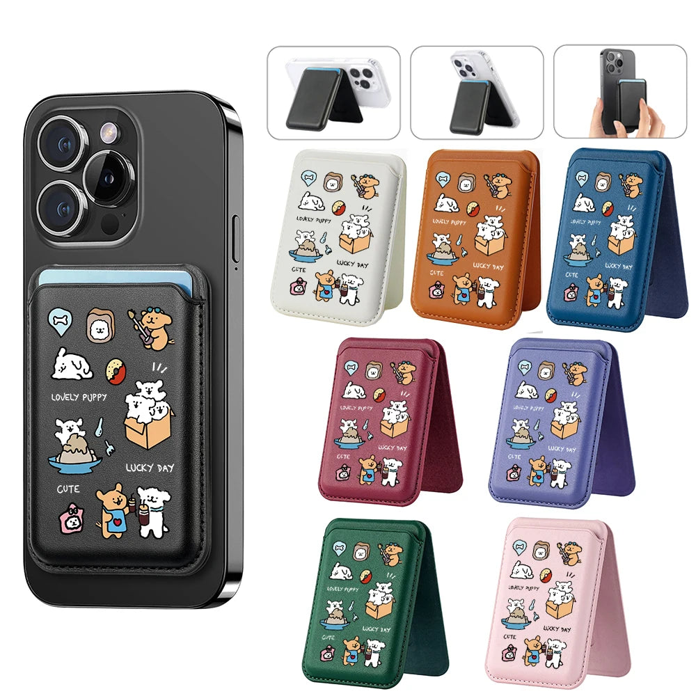 Cute line Dog Upgrade purse Hide Stand for iPhone