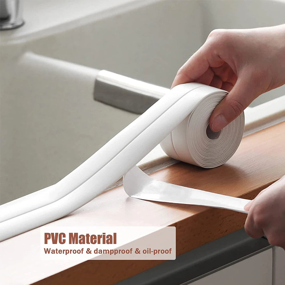 Ruban de calfeutrage autocollant PVC étanche à l'huile pour bain 3,2 M
