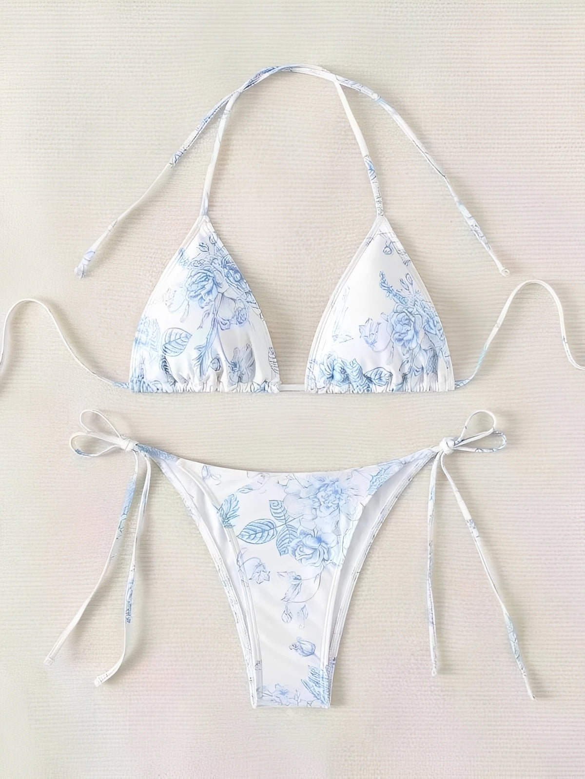 Halter Triangle Bikinis Printed Swimsuit Women