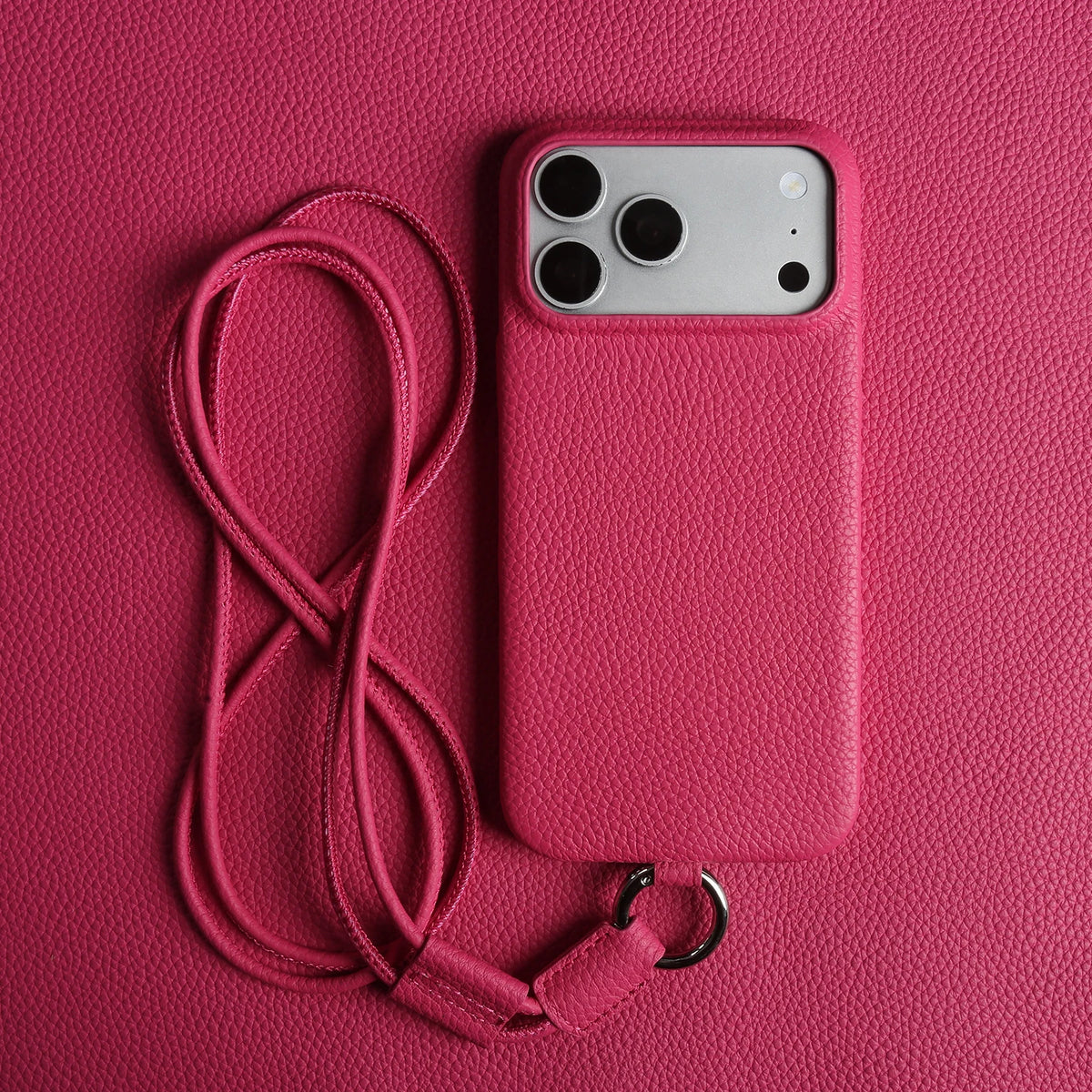 Genuine Leather Crossbody iPhone Case with Lanyard