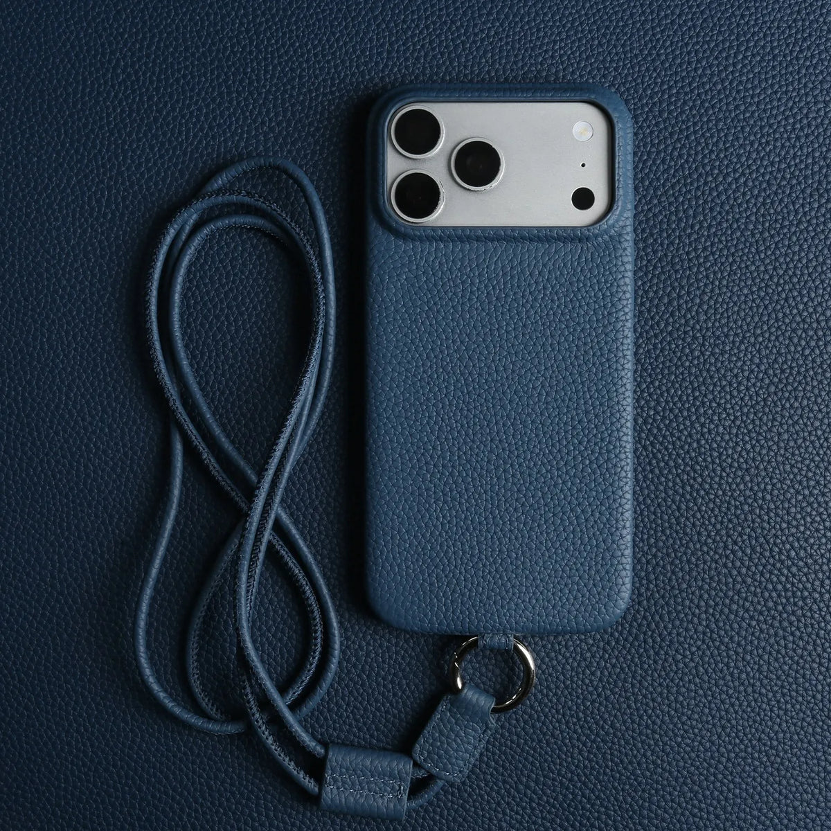 Genuine Leather Crossbody iPhone Case with Lanyard