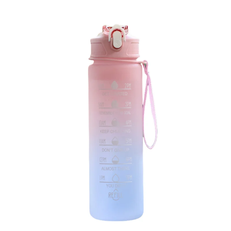 Sports Water Bottle with Time - Tracking Straw Leak