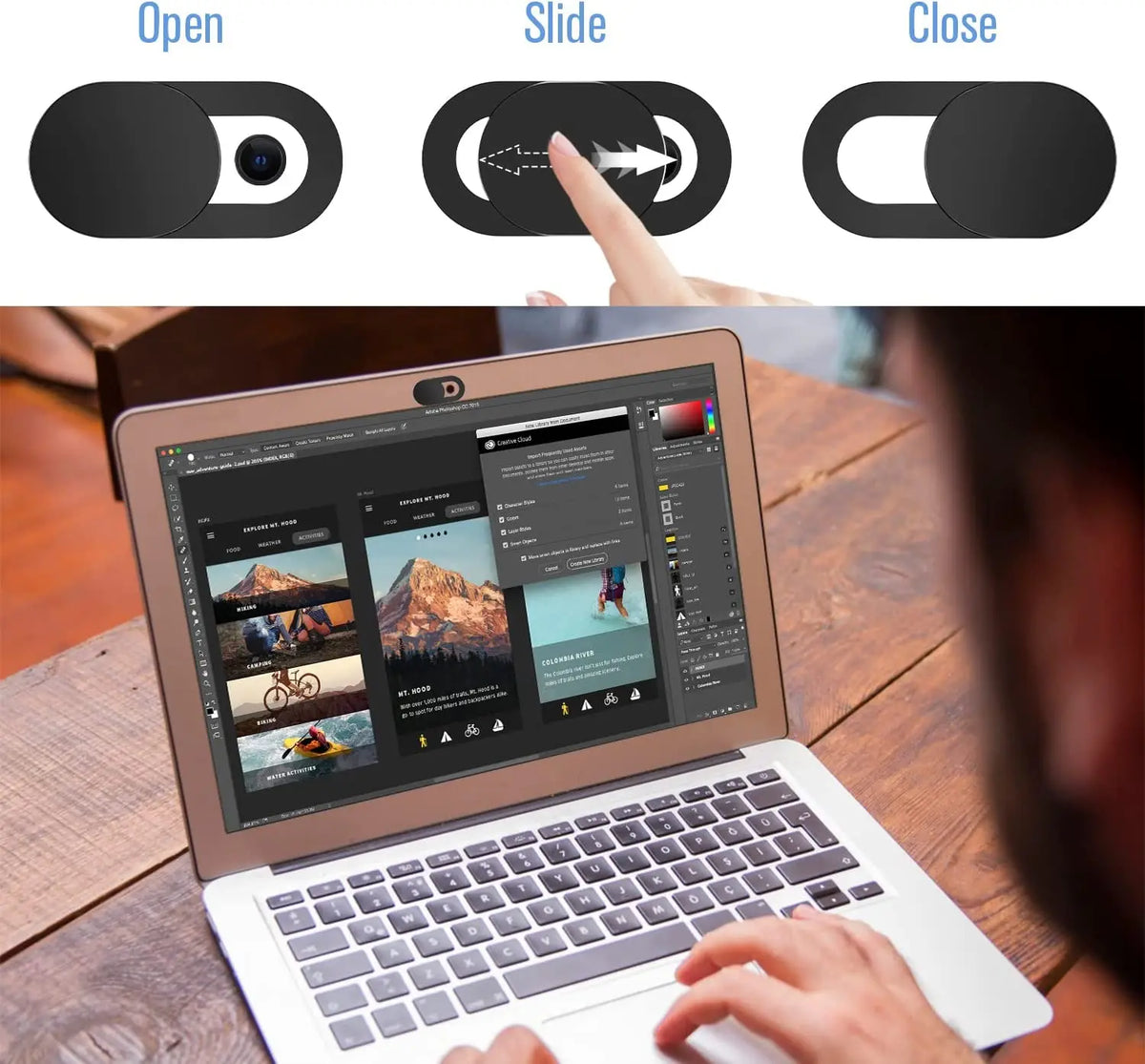 Webcam Cover Shutter Magnet Slider Plastic Camera
