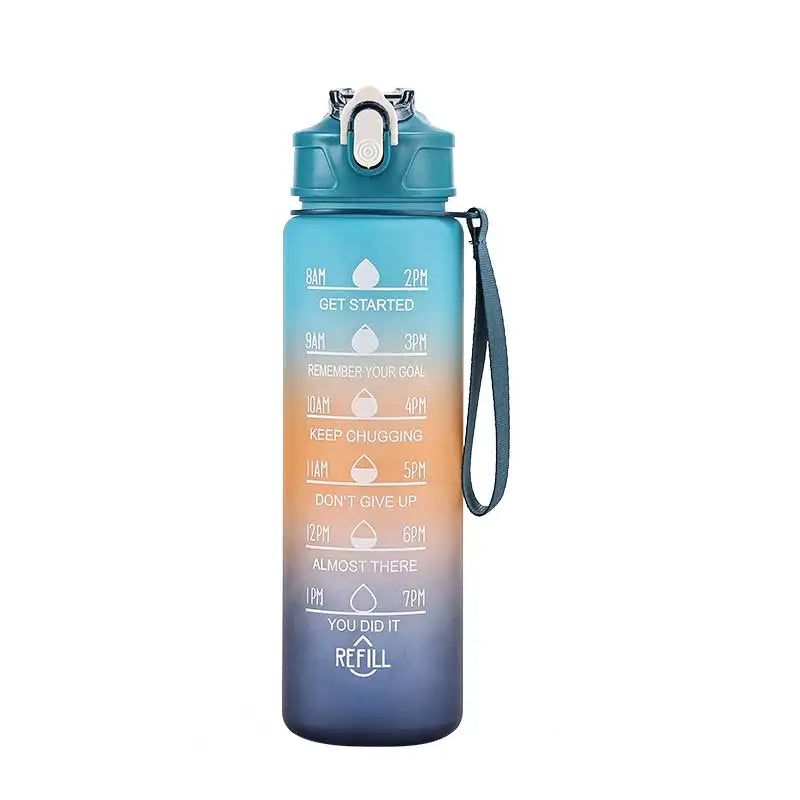 Sports Water Bottle with Time - Tracking Straw Leak