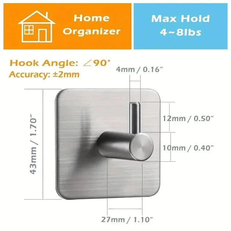 Adhesive Heavy Duty Wall Hook Waterproof