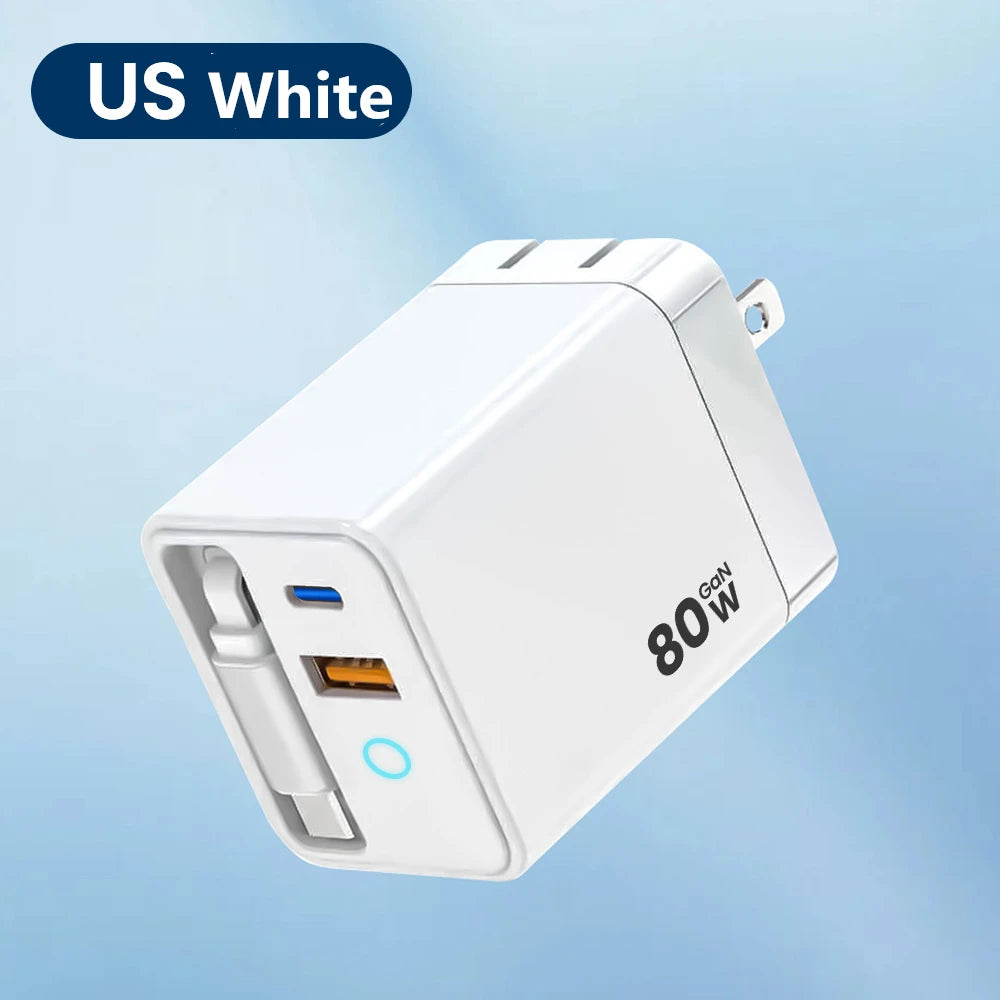 Elough 80W USB Type C Charger with Retractable