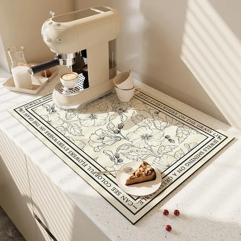 Large Kitchen Super Absorbent Mat Coffee Dish