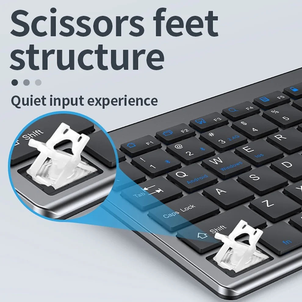 Slim Rechargeable Bluetooth Keyboard and Mouse Set for