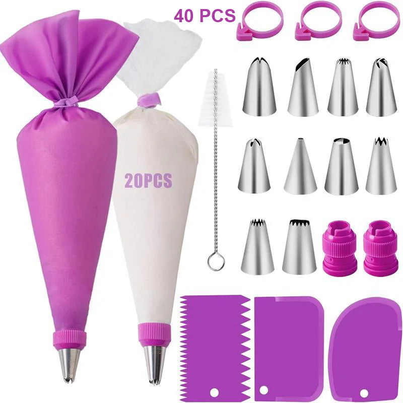 Silicone Piping Bags and Tips Set Cake DIY