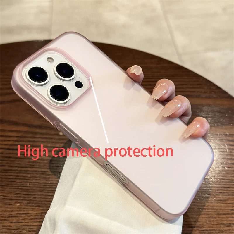 Coque de téléphone transparente mate bonbon