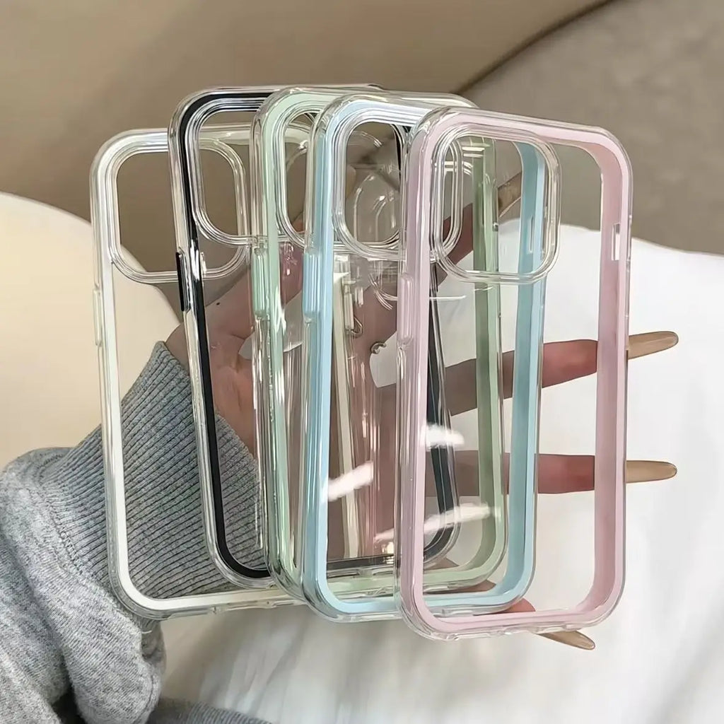 Luxury Candy Color Frame Clear Back Phone Case