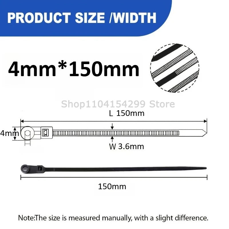 Colliers de serrage en nylon avec trou de fixation par vis