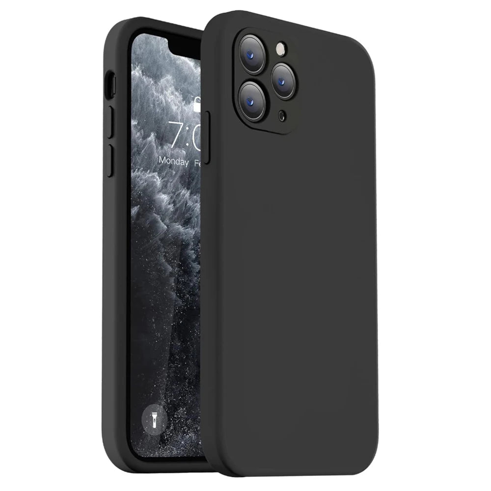 Black Shockproof Silicone TPU Phone Case For