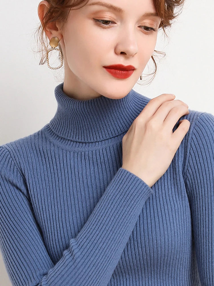 Pull à col en V en maille côtelée à rayures pour femme