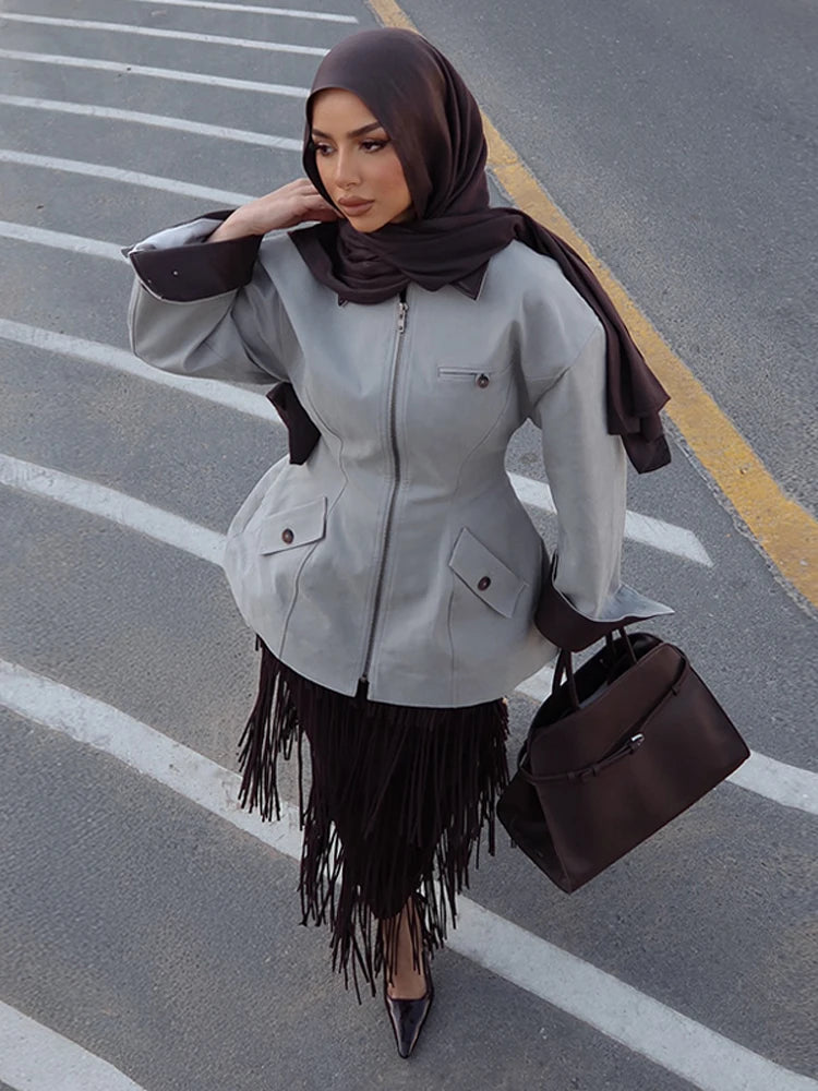 Women's Drawstring Cargo Pocket Jacket