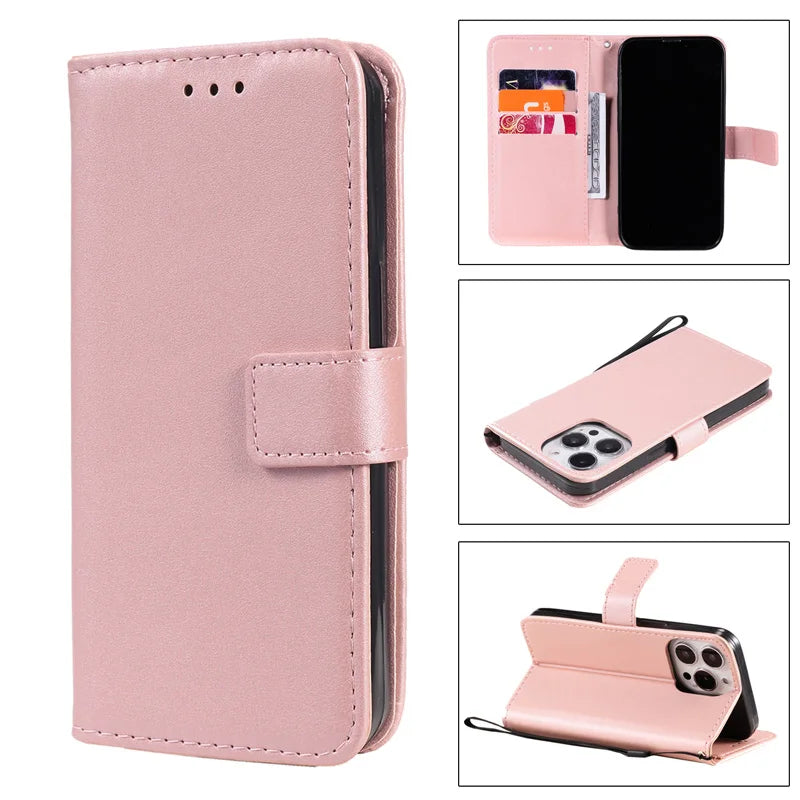 Wallet Flip Leather Case For iPhone 16 15 13 14