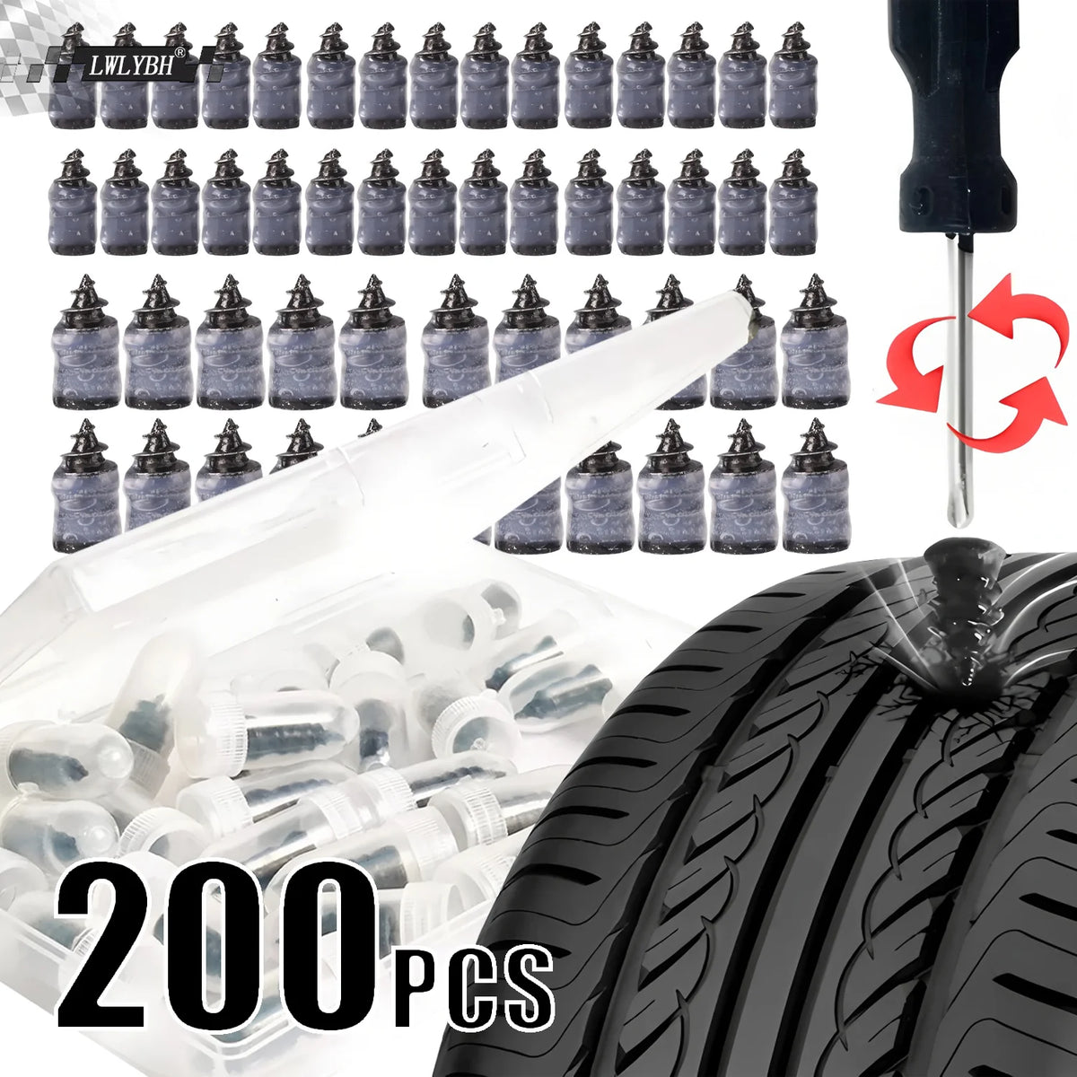 Car Tire Repair Nail Vacuum Tyre Screw Rubber