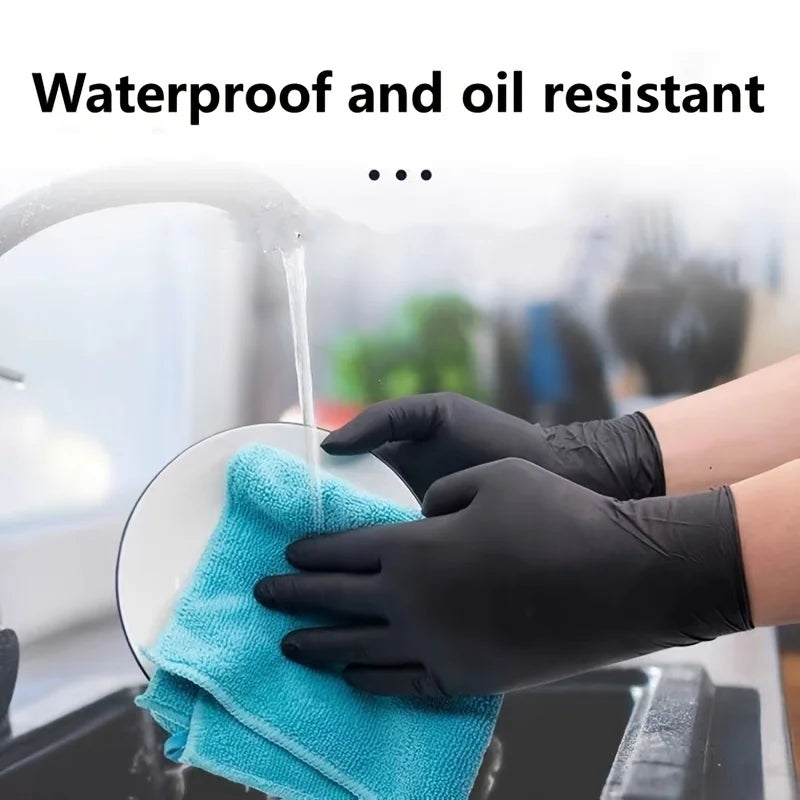 Black Nitrile Gloves Thickened