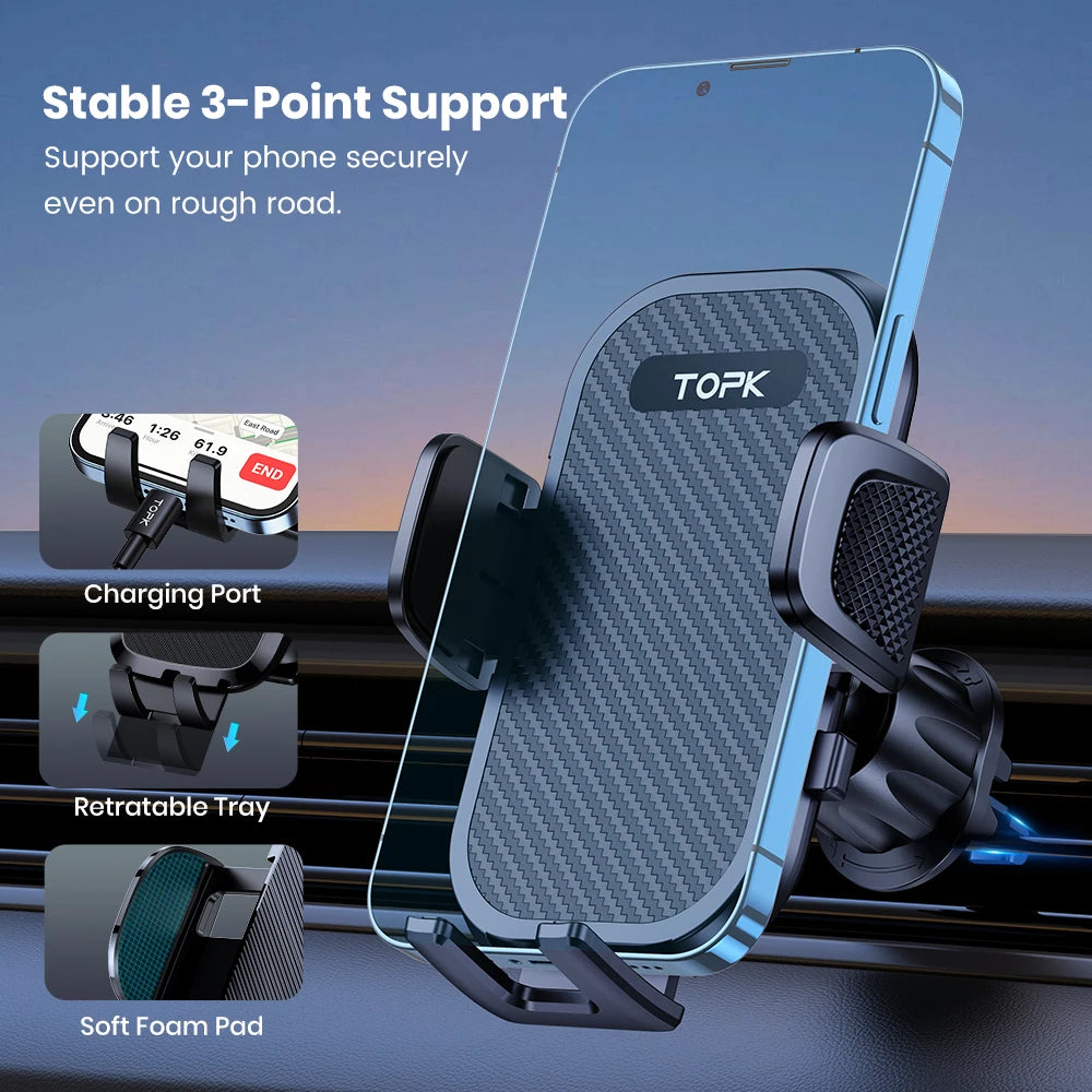 TOPK D42 - G Car Phone Holder Mount, Upgraded Metal