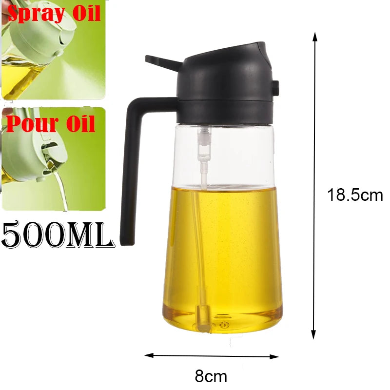 2in1 500ml Plastic Kitchen Oil Sprayer Spray Oil
