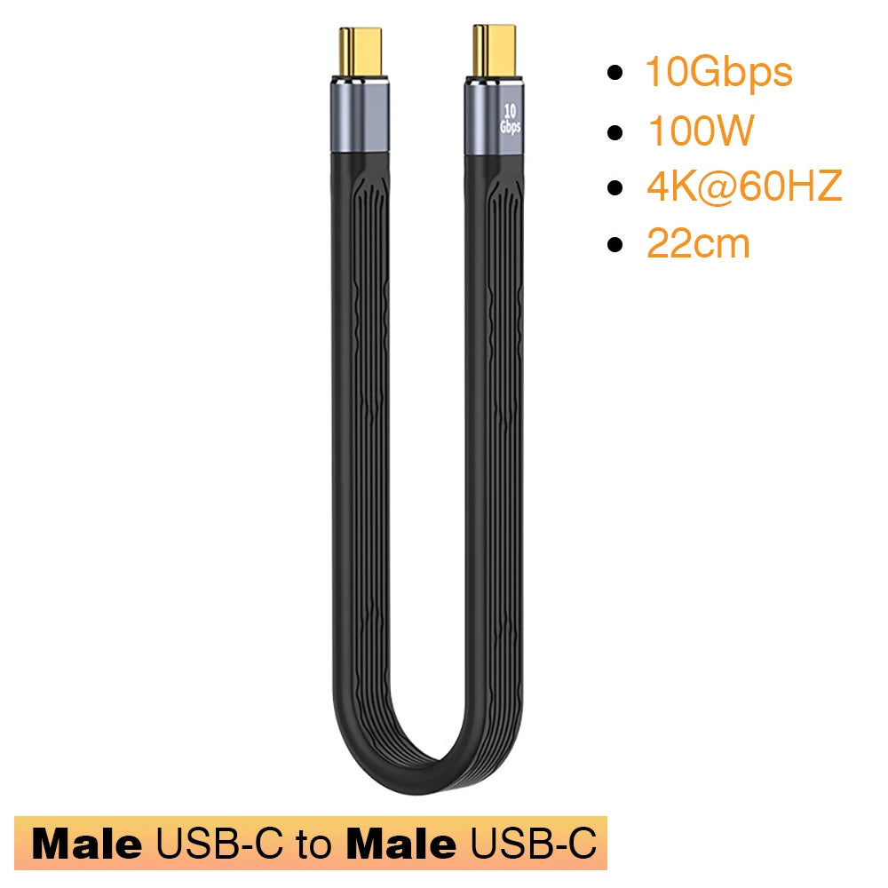 USB3.1 10Gbps Short Cable 13cm PD 100W USB