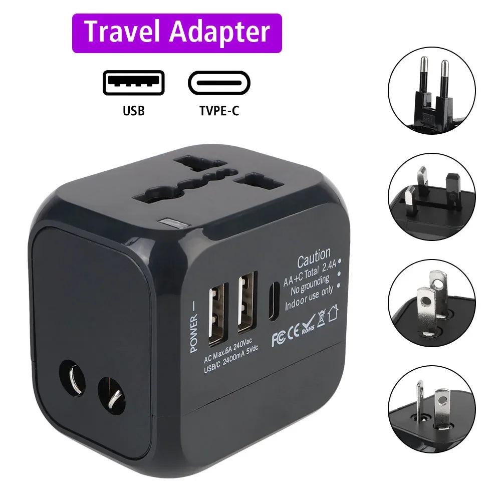 All - in - One Wall Travel Charger Adapter - US EU UK