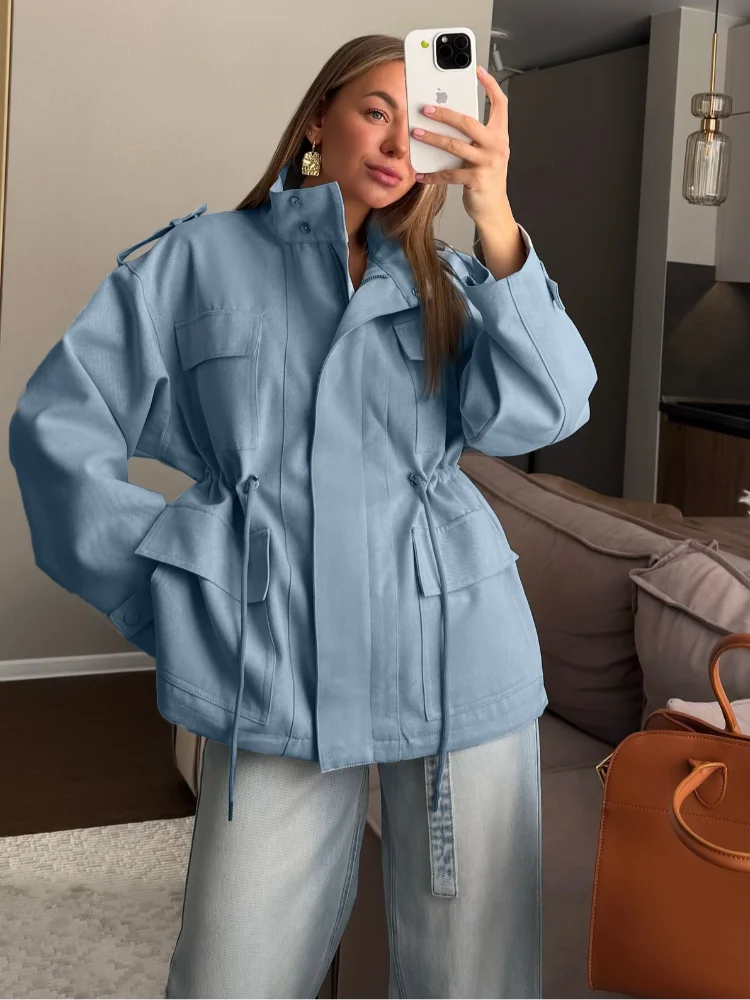Women's Drawstring Cargo Pocket Jacket
