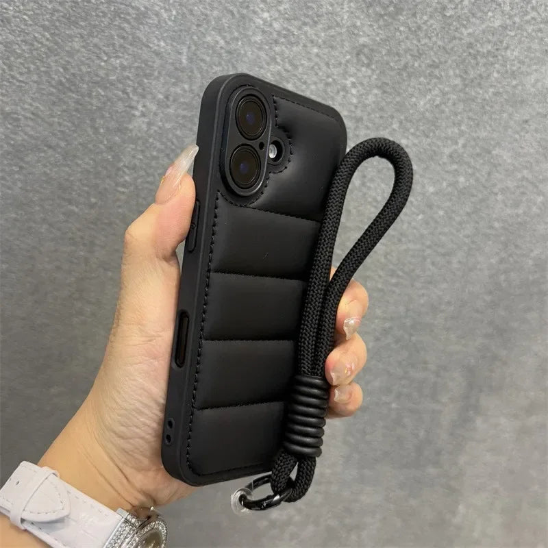 Luxury Soft Down Jacket Silicone Case For iPhone