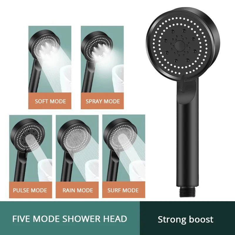 5 Mode Pressure Boost Shower Head Multifunction