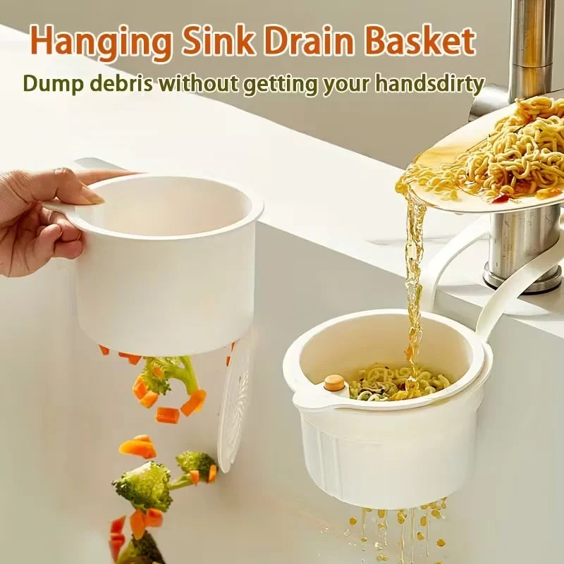 Press - Type Drain Basket: Food Strainer & Sink