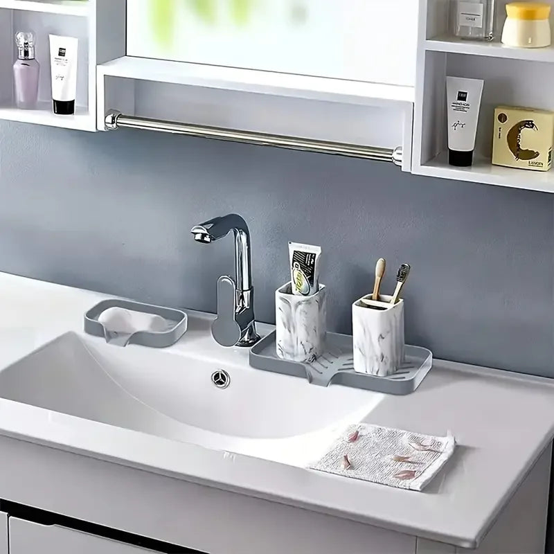 Silicone Faucet Mat Kitchen Sink Tray Soap