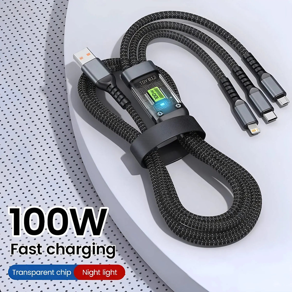 100W Fast Charging Cable Multi Charger Cable