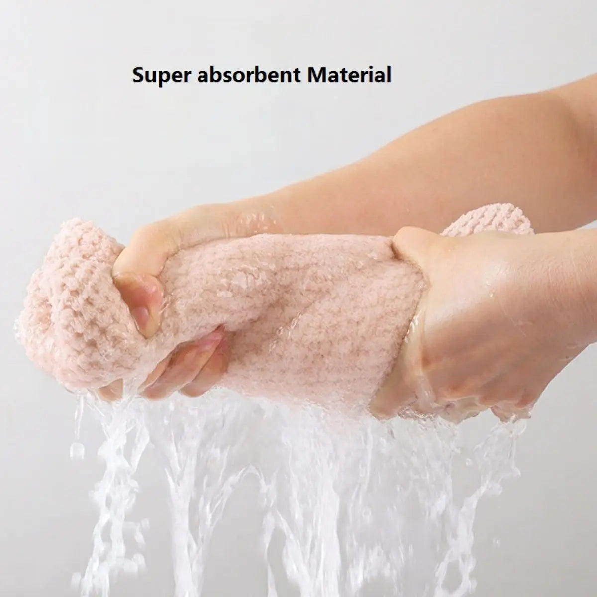Solid Color Hair Towel Textured Dry Hair Cap 9.8'