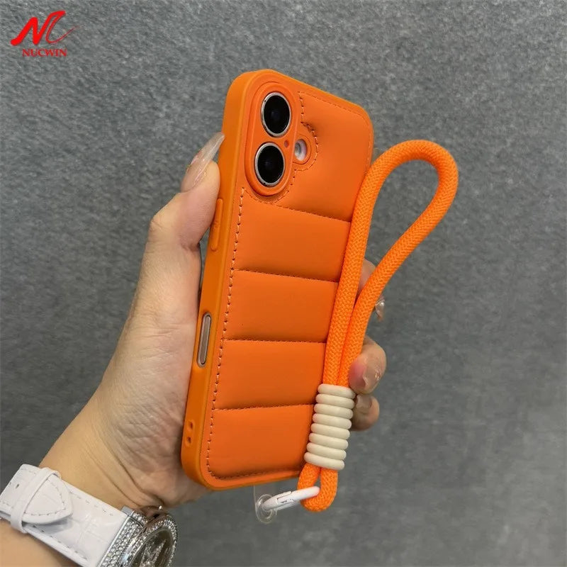 Luxury Soft Down Jacket Silicone Case For iPhone
