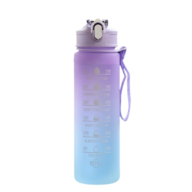 Sports Water Bottle with Time - Tracking Straw Leak