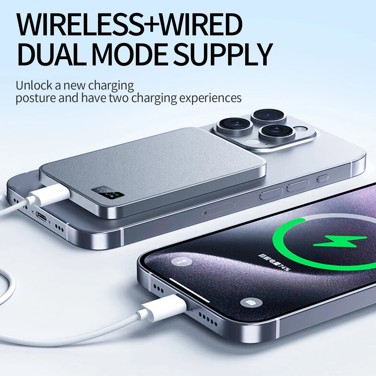 Nouvelle batterie externe magnétique ultra-fine en alliage