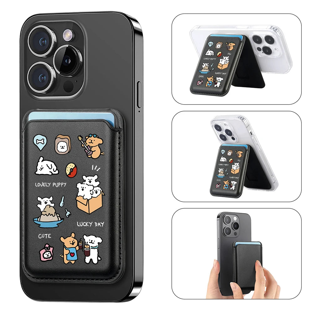 Cute line Dog Upgrade purse Hide Stand for iPhone