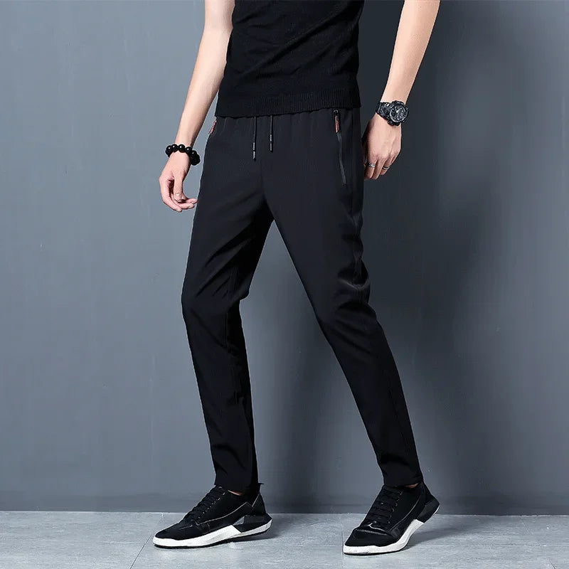 Men's Casual Pants Straight Slim Fit Elastic