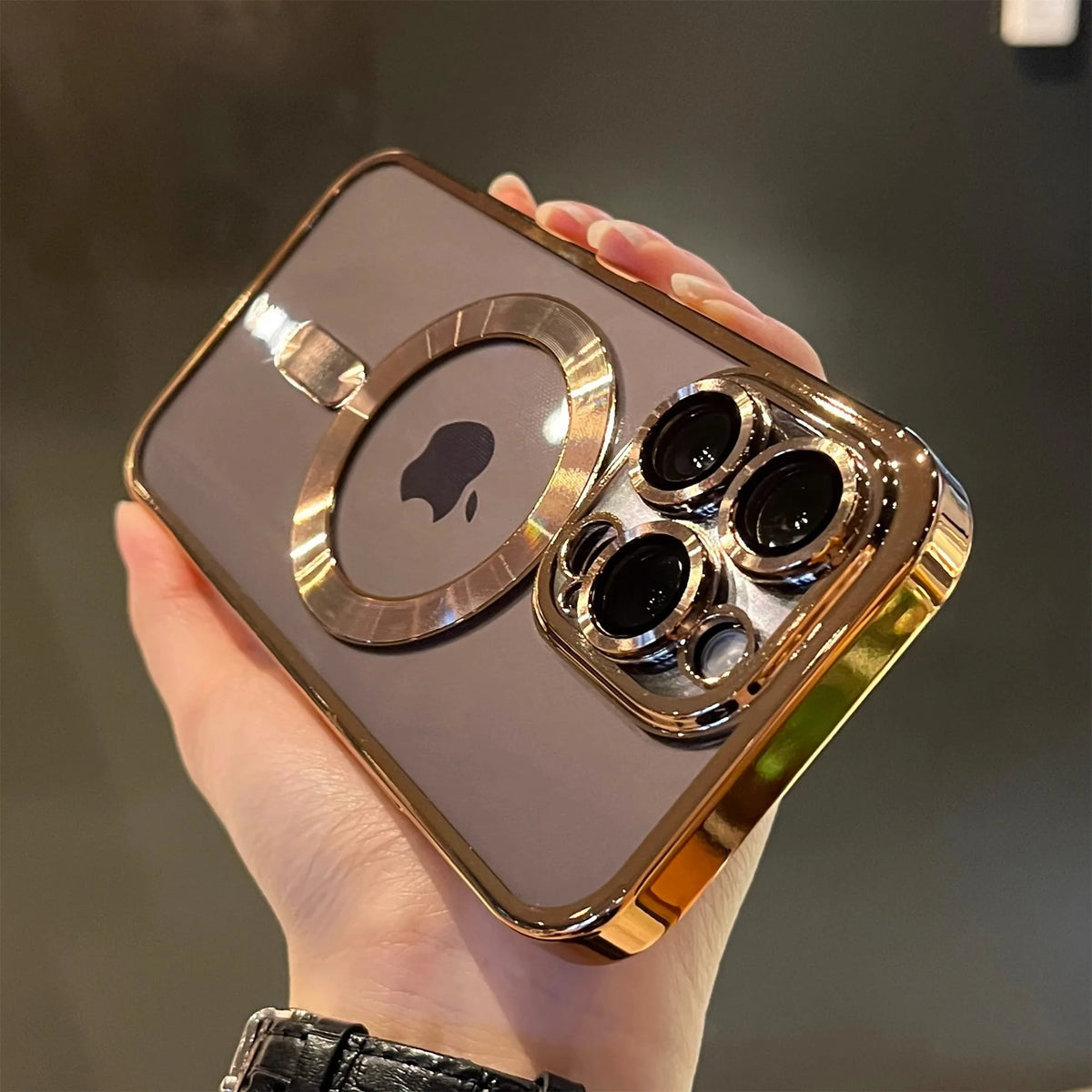 Luxury Magnetic Plating Clear Case For Magsafe