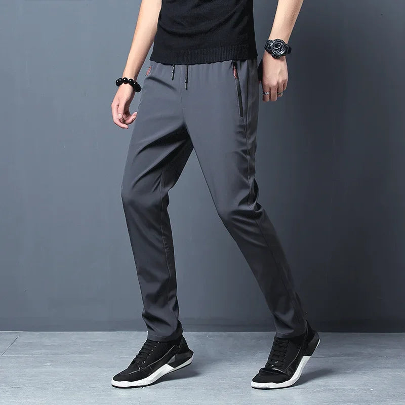 Men's Casual Pants Straight Slim Fit Elastic
